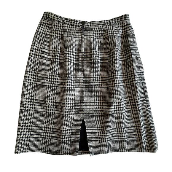 Quiet luxury houndstooth silk skirt Doncaster lined classic Size 6 - Picture 2 of 8